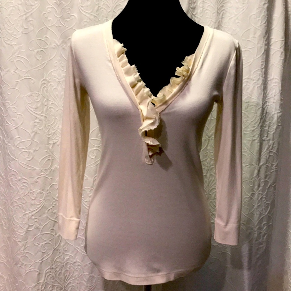 J. Crew perfect fit ruffled trim shirt